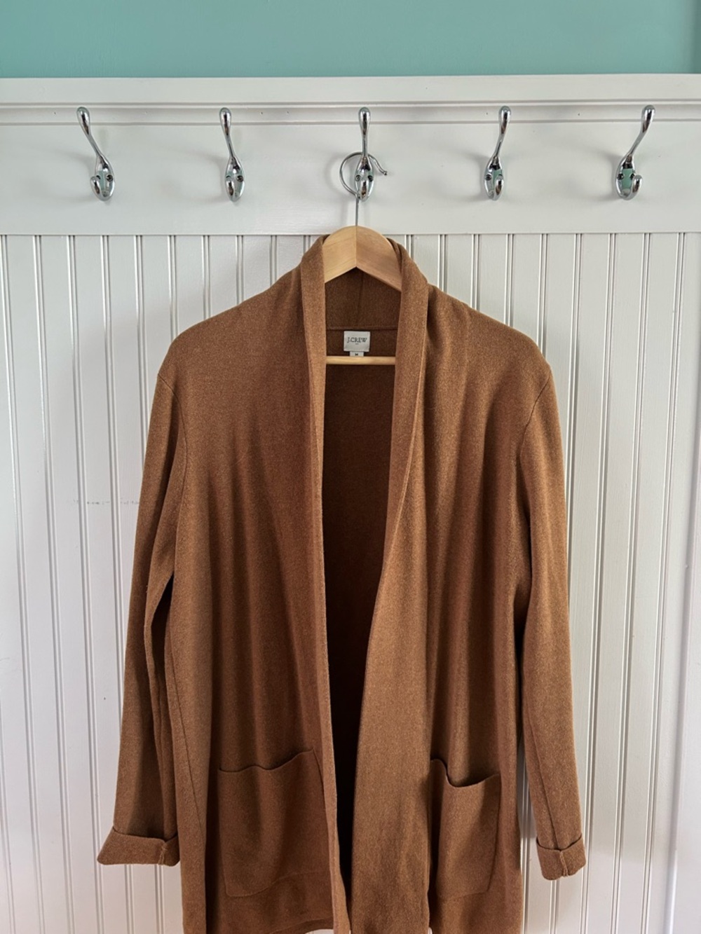 J. Crew Camel Brown Open-Front Women's Sweater Cardigan